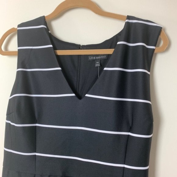 NWT Lane Bryant Black & White Striped Dress Sz 18 - Picture 4 of 4
